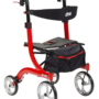 4 Wheel Rollator drive™ Nitro Red 33-1/2 to 38-1/4 Inch Handle Height with 20-1/2 Inch Seat Height Adjustable Height / Folding Aluminum Frame