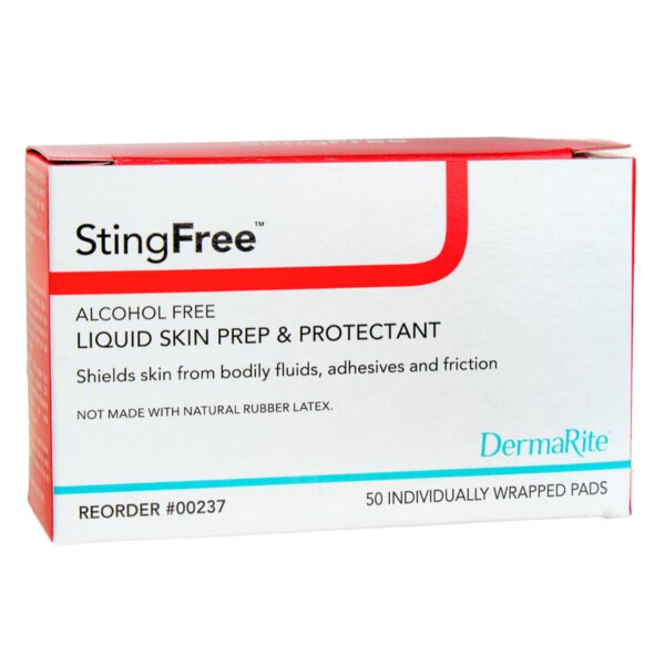 Skin Barrier Wipe StingFree™ Alcohol-Free Liquid Skin Prep & Shield Hexamethyldisiloxane / Decamethylcyclopentasiloxane Individual Packet NonSterile