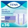 TENA ProSkin Stretch Ultra Adult Medium Unisex Disposable Heavy Absorbency Incontinence Brief - Case of 72